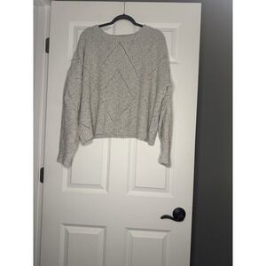 Hailey And Co Plus Size Diamond Knit Sweater  Gray 1xl